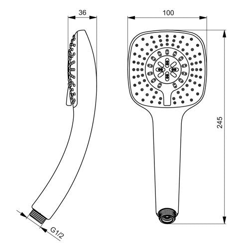 Душ слушалка Idealrain Cube ръчен душ B0003AA/Ideal Standart