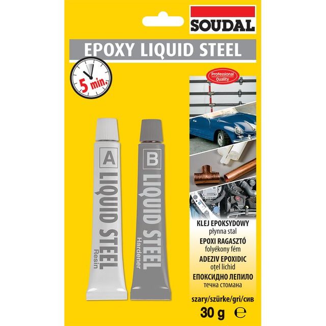 Soudal двук.епоксидно лепило 2х15мл Liquid Steel 124932