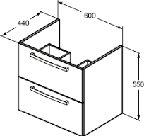 Конзолен шкаф за мивка Evrovit Tempo E3210WG Бял/Ideal Standart