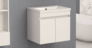 К-т пвц шкаф за баня долен 50х45х39см ICP 5082 + мивка 5114 + пвц шкаф за баня горен с огледало ICMC 5070-50