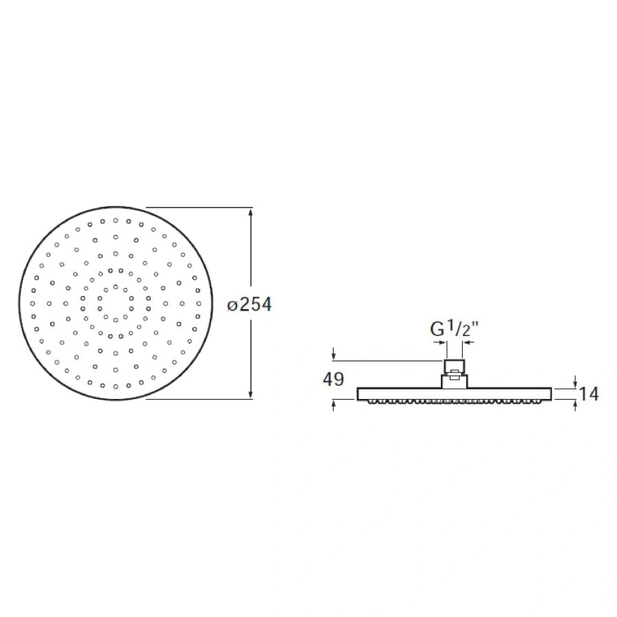 Душ глава Rainsense 250mm. A5B2250NB0 Roca