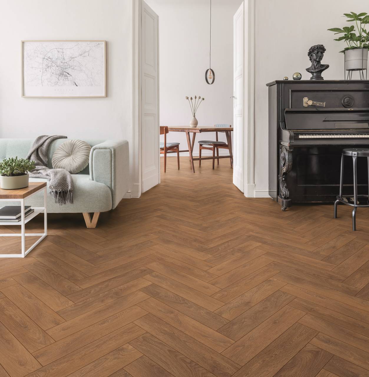 Ламиниран паркет 8573 HARLECH OAK Колекция Рибена кост