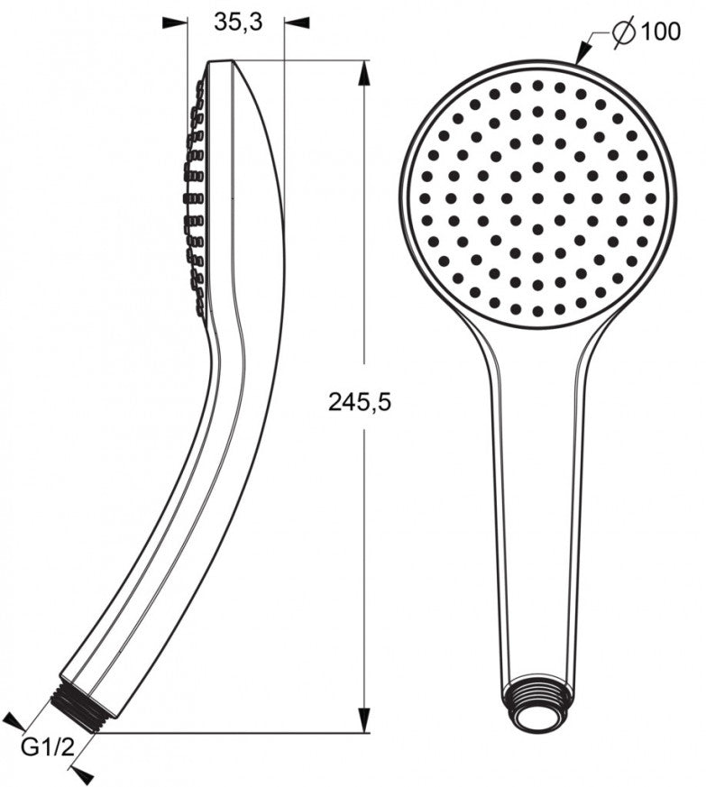 Едно-функционален ръчен душ  Idealrain Soft  B9402AA/Ideal Standart