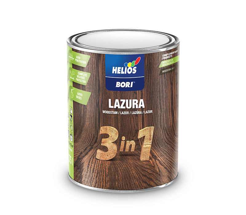 BORI Лазура 3 в 1 N9 палисандър лак за декорация и защита на външна дървесина 2.5л 46440903