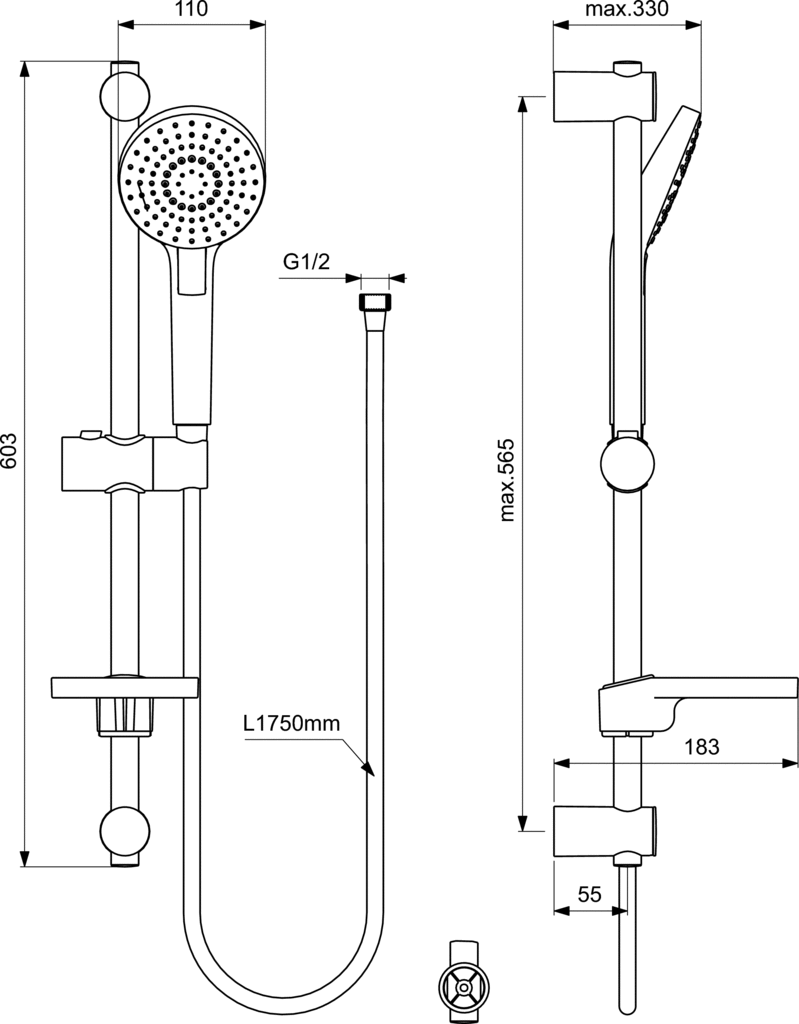 Душ комплект IdealRain Evo Round B2620AA/Ideal Standart