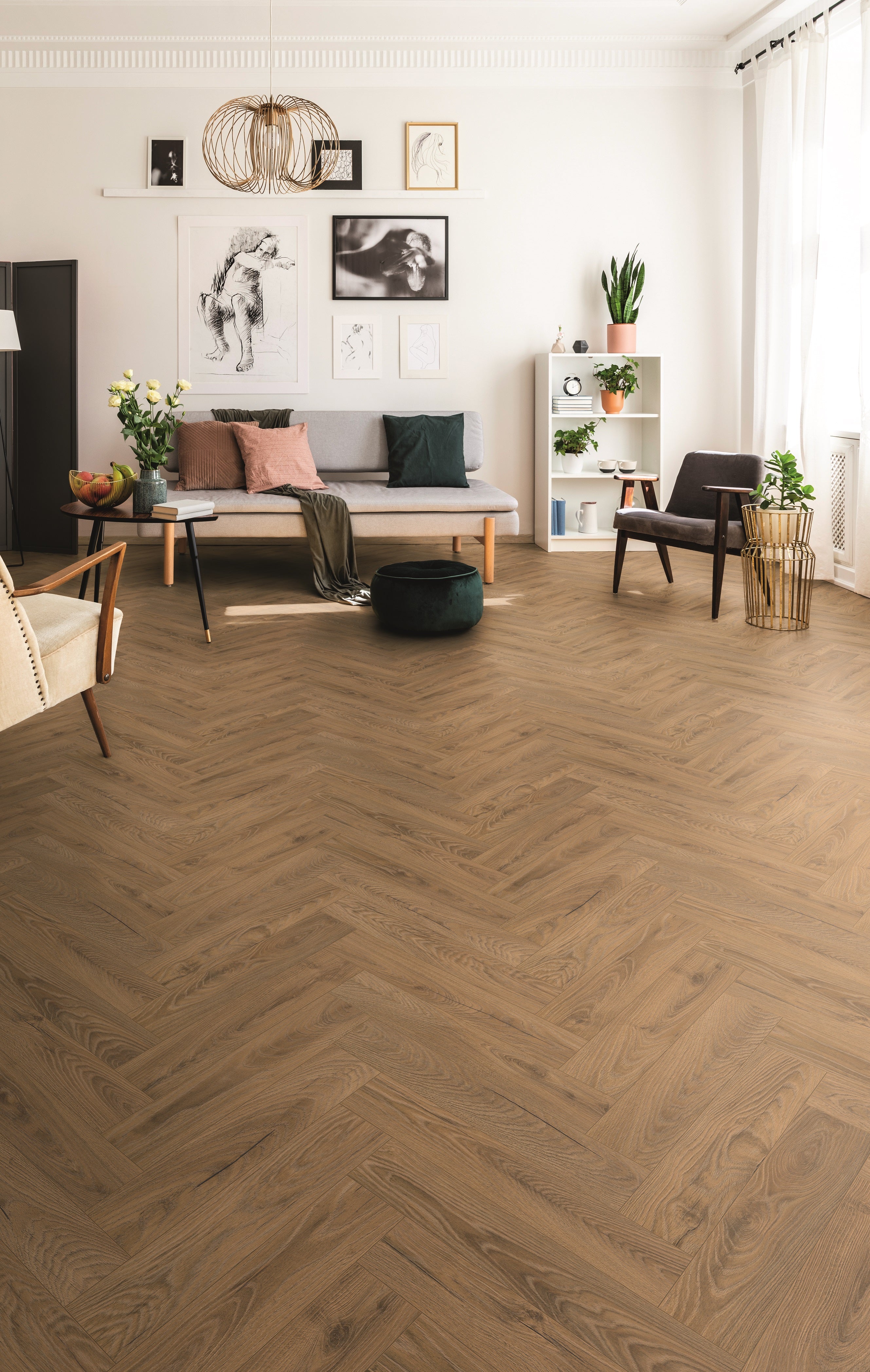 Ламиниран паркет K476 INCA CARPENTER OAK Колекция Herringbone