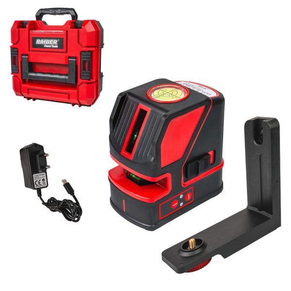 Линеен лазерен нивелир със зелен лъч Raider Power Tools RD-CLG01, 260803 - 30 m, 180°