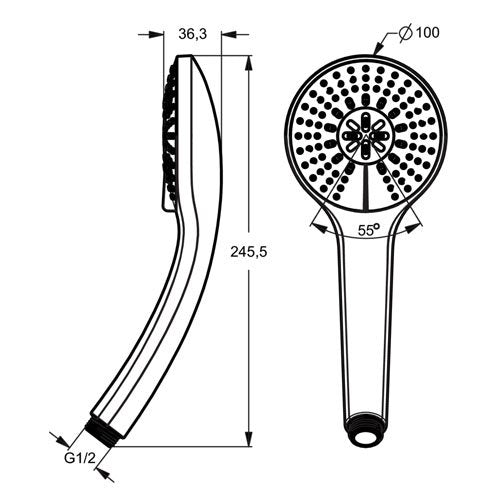 Ръчен душ Idealrain Soft B9403AA