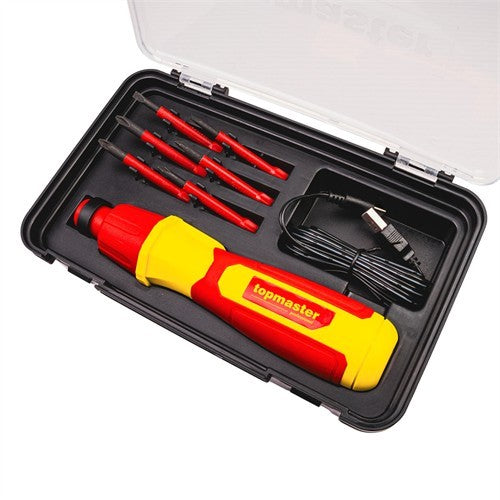 Акумулаторна отвертка VDE 1000V с накрайници TOP MASTER 279921