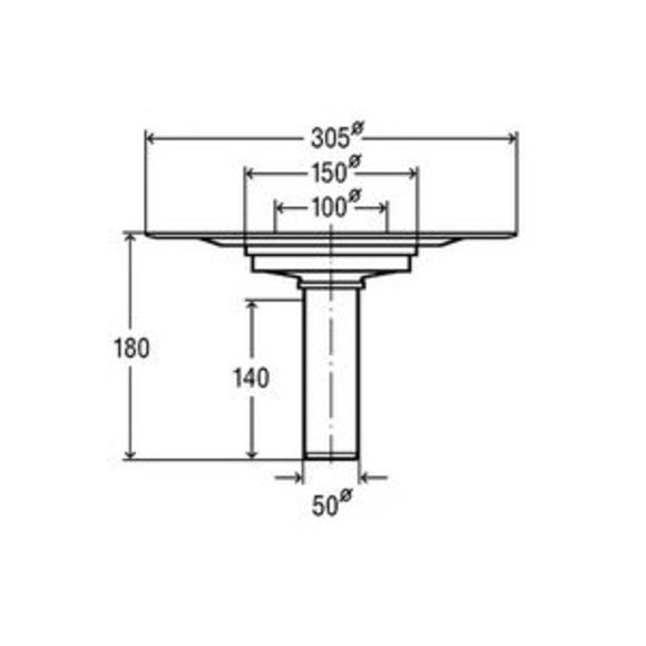 Подов сифон за балкон със долно оттичане 100х100mm φ 50mm Viega Advantix 557096