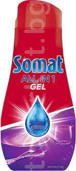 Препарат за съдомиялна Somat All in One Gel, 35 измивания, 630 мл
