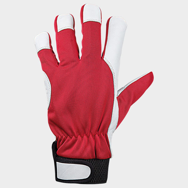 GILT WINTER-R зимни ръкавици от агн.кожа и трико с еласт,маншет червени/10/