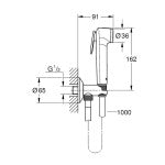 GROHE комплект хигиенен душ със смесител за вграждане Grohe 44011616 BauEdge Tempesta-F