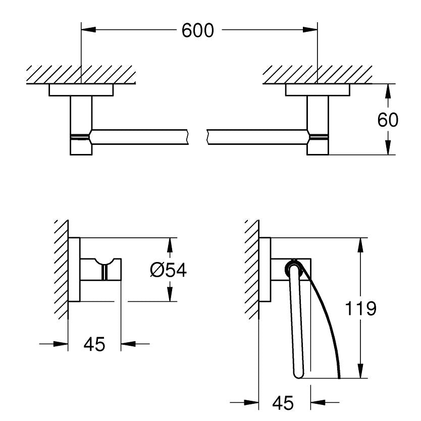 GROHE аксесоари за баня 3в1 Essentials 40775001