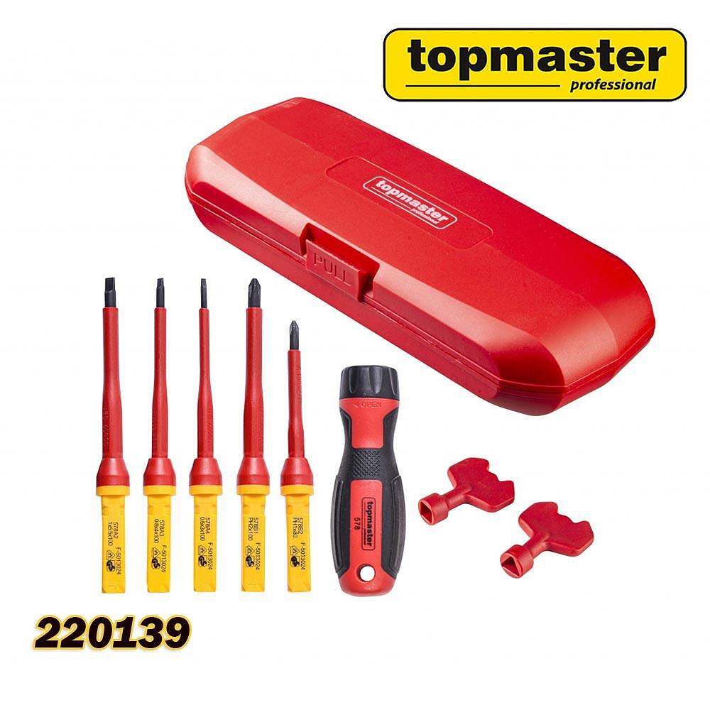 Комплект изолиращи отвертки Topmaster 1000V к-т 8 части