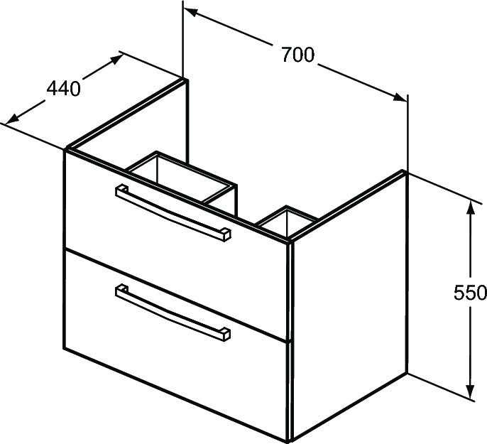 Конзолен шкаф за мивка Evrovit Tempo E0537WG Бял/Ideal Standart